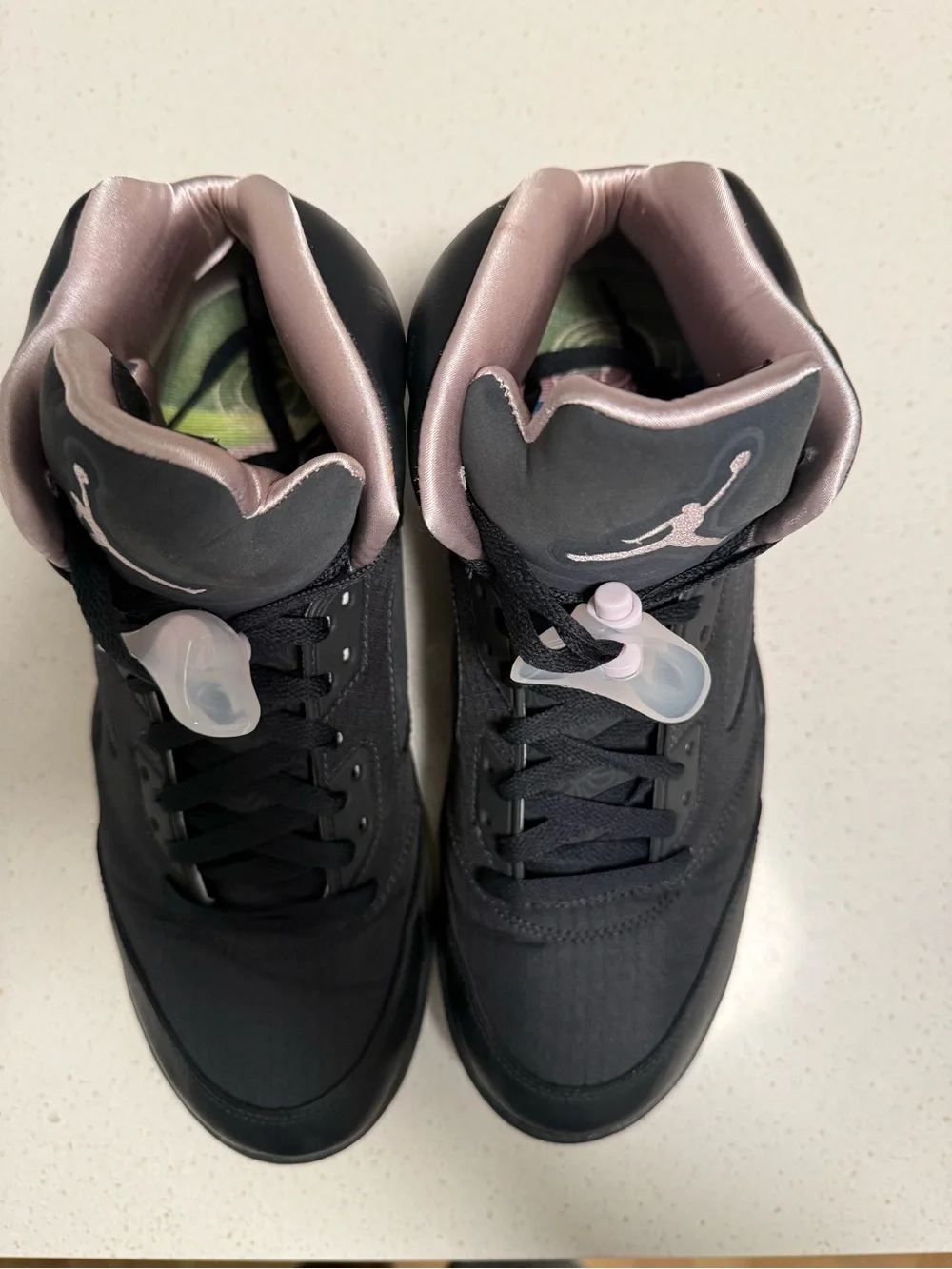 Jordan Black with Light Pink Accents High-Top Sneakers